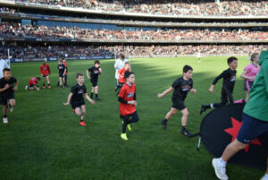 Junior players kick off at Adelaide oval